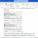 Screenshot der beide Optionen der Silbentrennzone zeigt